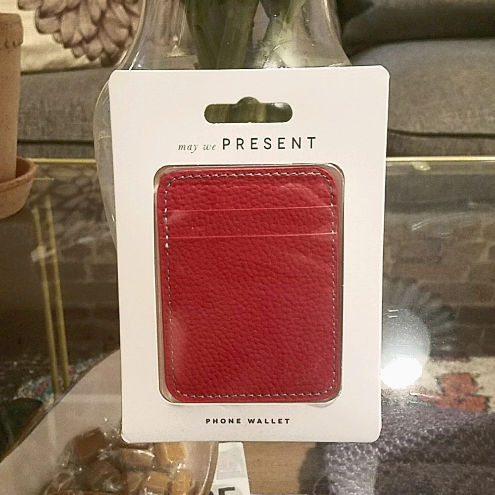 NWT ANTHRO Phone Wallet - Red Leather